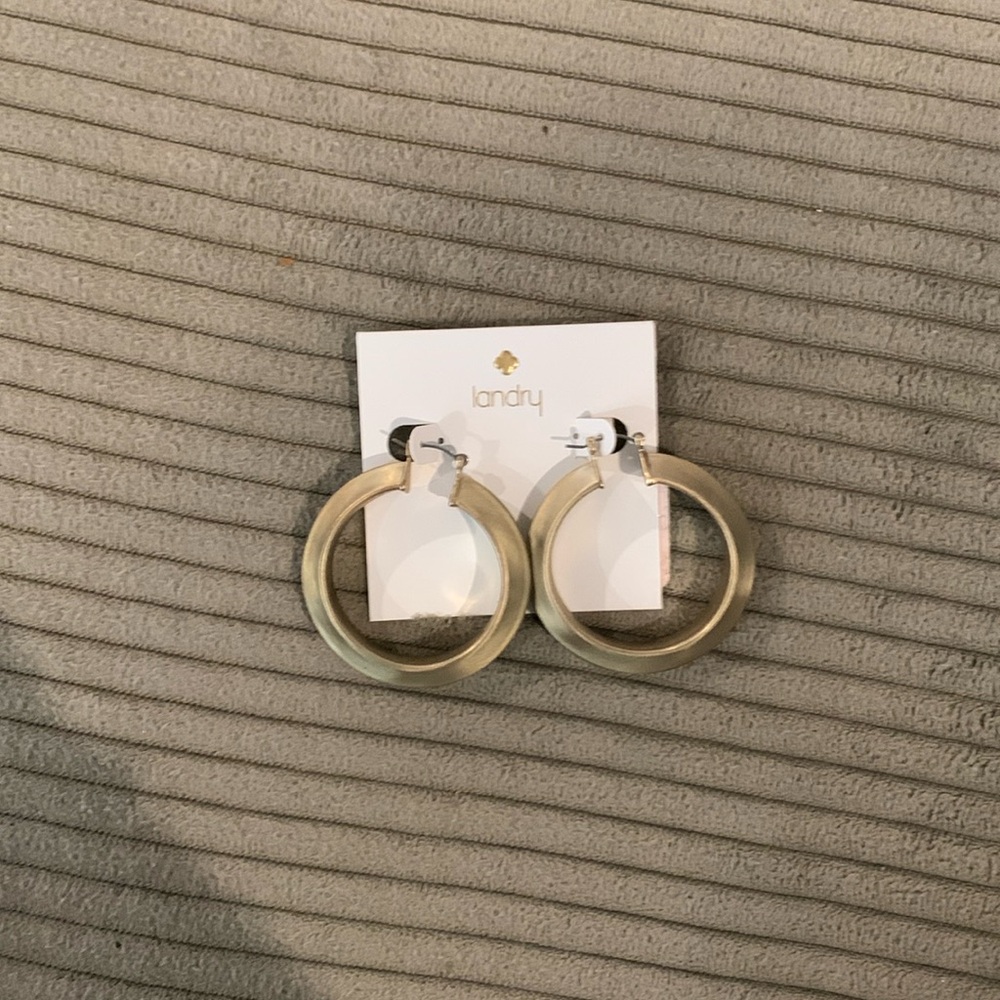 Woman’s earrings, Landry brand, gold hoop earrings
